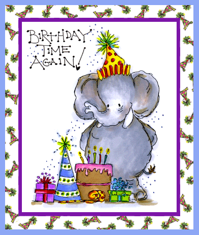 : Birthday Elephant Critter Card : Birthday Elephant Critter Card