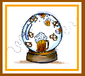 A Beer and Pretzel Globe Card