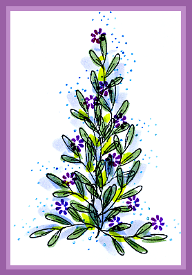 Blueberry Leaves Tree Card
