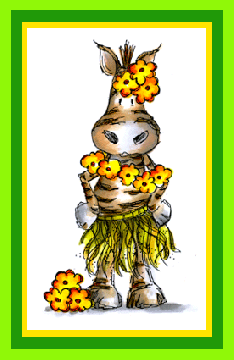 Hula Zebra Critter Card