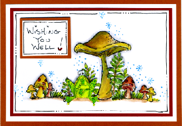 Frog Mushroom Card