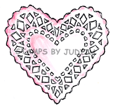 R-64-HK Lg. Heart Doily