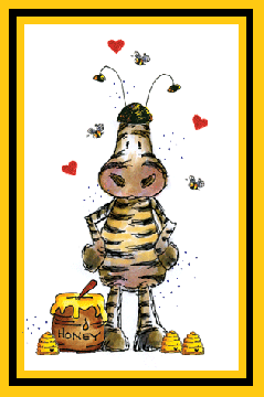 Zebra Bee Card