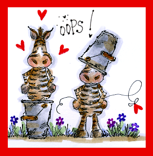 Zebra Buckets Card